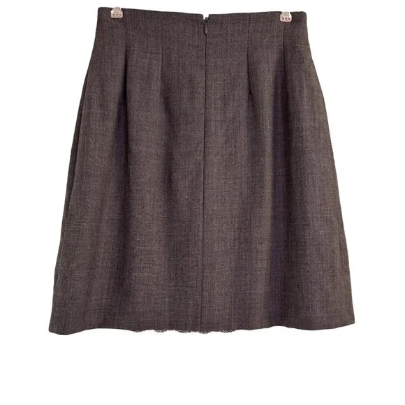 Vintage Christian Dior Womens Gray 90s Tailored Front Button Mini Skirt Size 10 - Picture 2 of 8